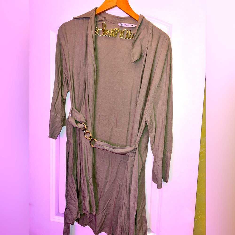 Zara dress navy green